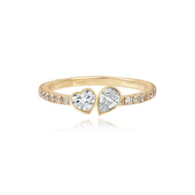 Load image into Gallery viewer, Two-Diamonds Bezel Pave Ring
