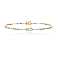 Load image into Gallery viewer, Two-Diamonds Bezel Tennis Bracelet
