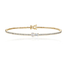 Load image into Gallery viewer, Two-Diamonds Tennis Bracelet

