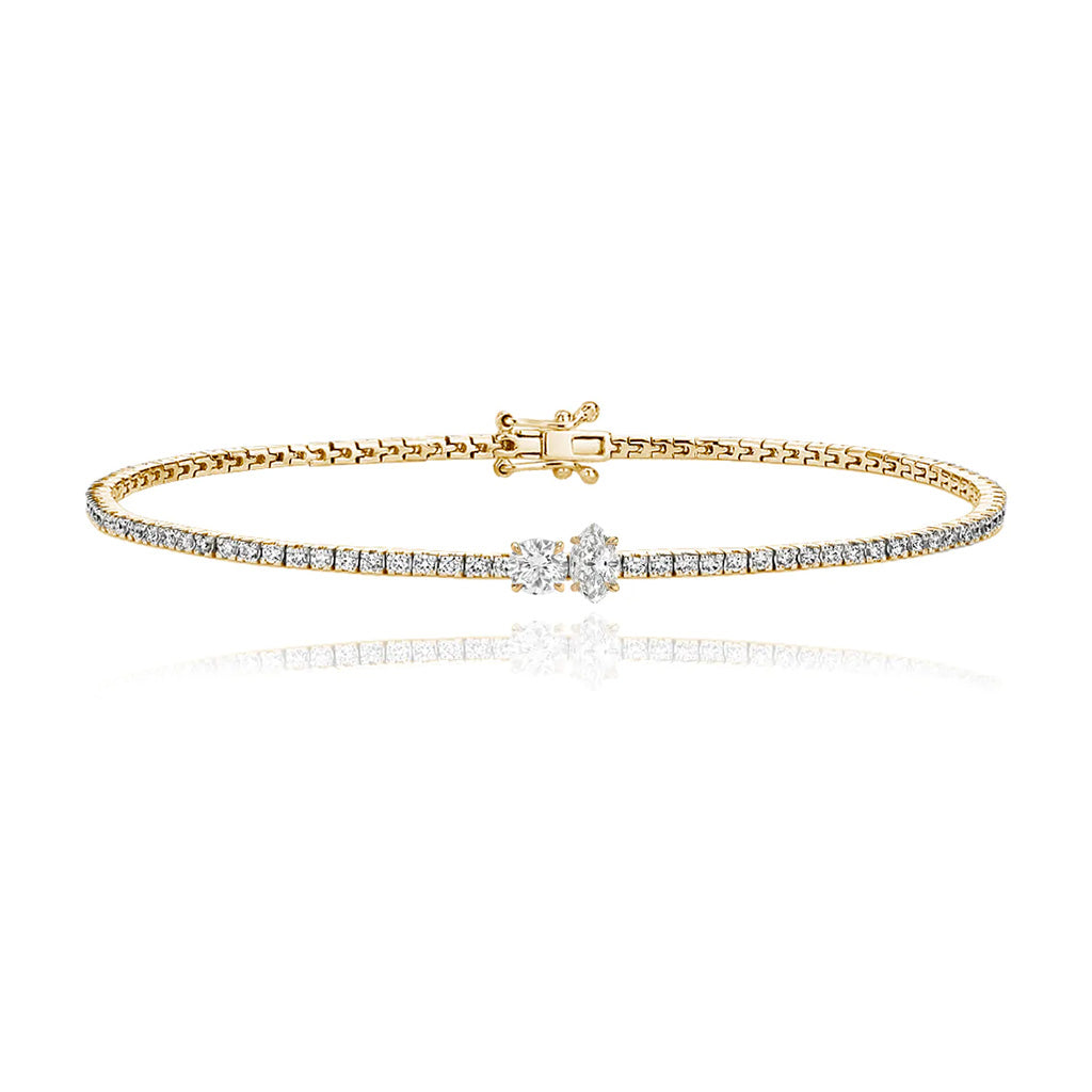 Two-Diamonds Tennis Bracelet