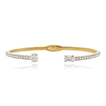Load image into Gallery viewer, Two Diamonds  Pave Cuff Bangle

