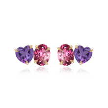 Load image into Gallery viewer, Medium Two-Gemstones Earrings
