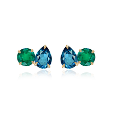 Load image into Gallery viewer, Medium Two-Gemstones Earrings
