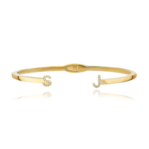 Gold Personalized Cuff Bangle