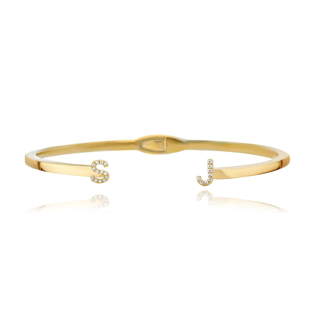 Gold Personalized Cuff Bangle