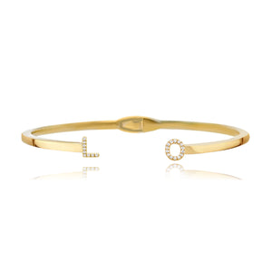 Gold Personalized Cuff Bangle