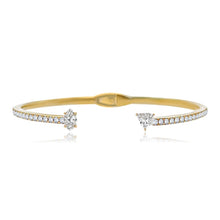 Load image into Gallery viewer, Two Diamonds  Pave Cuff Bangle
