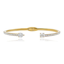 Load image into Gallery viewer, Two Diamonds  Pave Cuff Bangle
