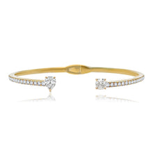 Load image into Gallery viewer, Two Diamonds  Pave Cuff Bangle

