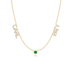 Two Diamond Names and Charm Necklace
