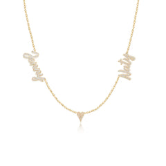 Two Diamond Names and Charm Necklace