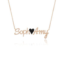 Load image into Gallery viewer, Two Pave Names and Pave Charm Necklace
