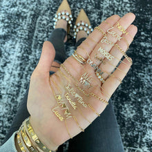 Load image into Gallery viewer, Two Gold Initials and Pave Heart Necklace
