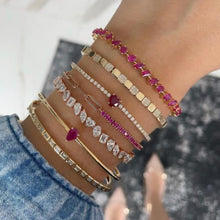 Load image into Gallery viewer, Multi Shape Diamond Tennis Bracelet
