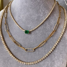 Load image into Gallery viewer, Emerald Cut Gemstone Tennis Necklace
