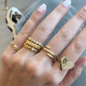 Thin Striped Gold Ring