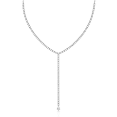 Pear Drop Lariat Tennis Necklace
