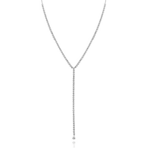 Pear Drop Lariat Tennis Necklace