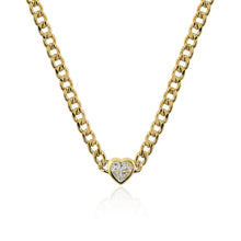 Load image into Gallery viewer, White Topaz Bezel Cuban Necklace
