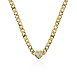 White Topaz Bezel Cuban Necklace