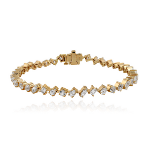 White Topaz Multi Shape Tennis Bracelet