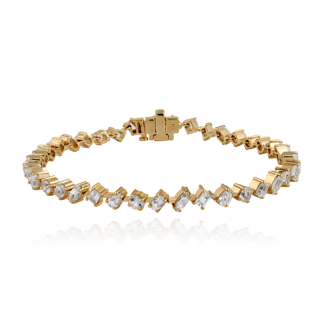 White Topaz Multi Shape Tennis Bracelet