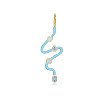 Load image into Gallery viewer, Wiggly Enamel Multi Gemstones Charm
