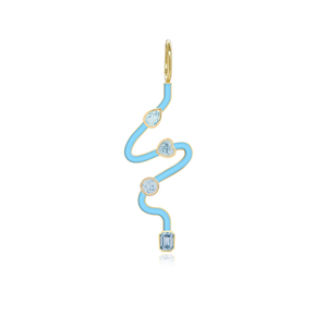 Wiggly Enamel Multi Gemstones Charm