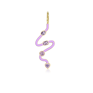 Wiggly Enamel Multi Gemstones Charm