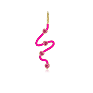 Wiggly Enamel Multi Gemstones Charm