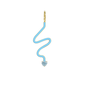 Wiggly Enamel Gemstone Charm