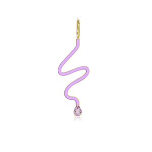 Wiggly Enamel Gemstone Charm