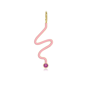 Wiggly Enamel Gemstone Charm