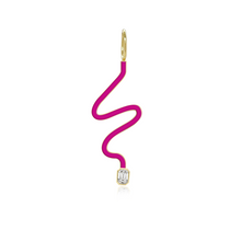 Load image into Gallery viewer, Wiggly Enamel Solitaire Diamond Charm

