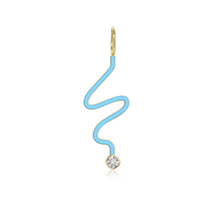 Load image into Gallery viewer, Wiggly Enamel Solitaire Diamond Charm
