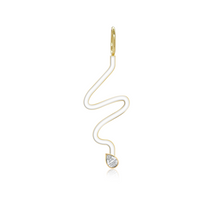 Load image into Gallery viewer, Wiggly Enamel Solitaire Diamond Charm
