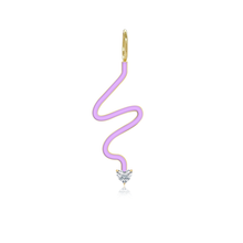 Load image into Gallery viewer, Wiggly Enamel Solitaire Diamond Charm
