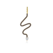 Load image into Gallery viewer, Wiggly Enamel Solitaire Diamond Charm

