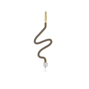 Wiggly Enamel Solitaire Diamond Charm