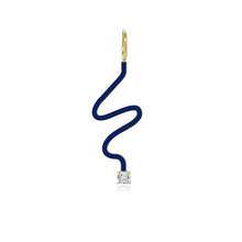 Load image into Gallery viewer, Wiggly Enamel Solitaire Diamond Charm
