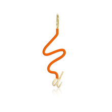 Load image into Gallery viewer, Wiggly Enamel Gold Initial Charm
