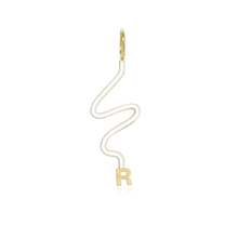 Load image into Gallery viewer, Wiggly Enamel Gold Initial Charm

