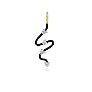 Wiggly Enamel Multi Diamonds Charm