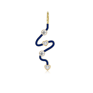 Wiggly Enamel Multi Diamonds Charm