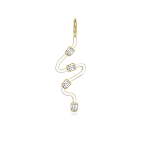 Wiggly Enamel Multi Diamonds Charm