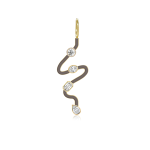 Wiggly Enamel Multi Diamonds Charm