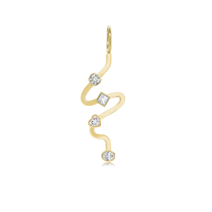 Wiggly Gold Multi Solitaire Charm