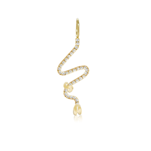 Load image into Gallery viewer, Wiggly Pave Multi Gold Initial Charm
