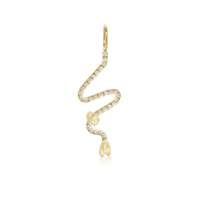Wiggly Pave Multi Gold Initial Charm