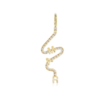 Load image into Gallery viewer, Wiggly Pave Multi Gold Initial Charm
